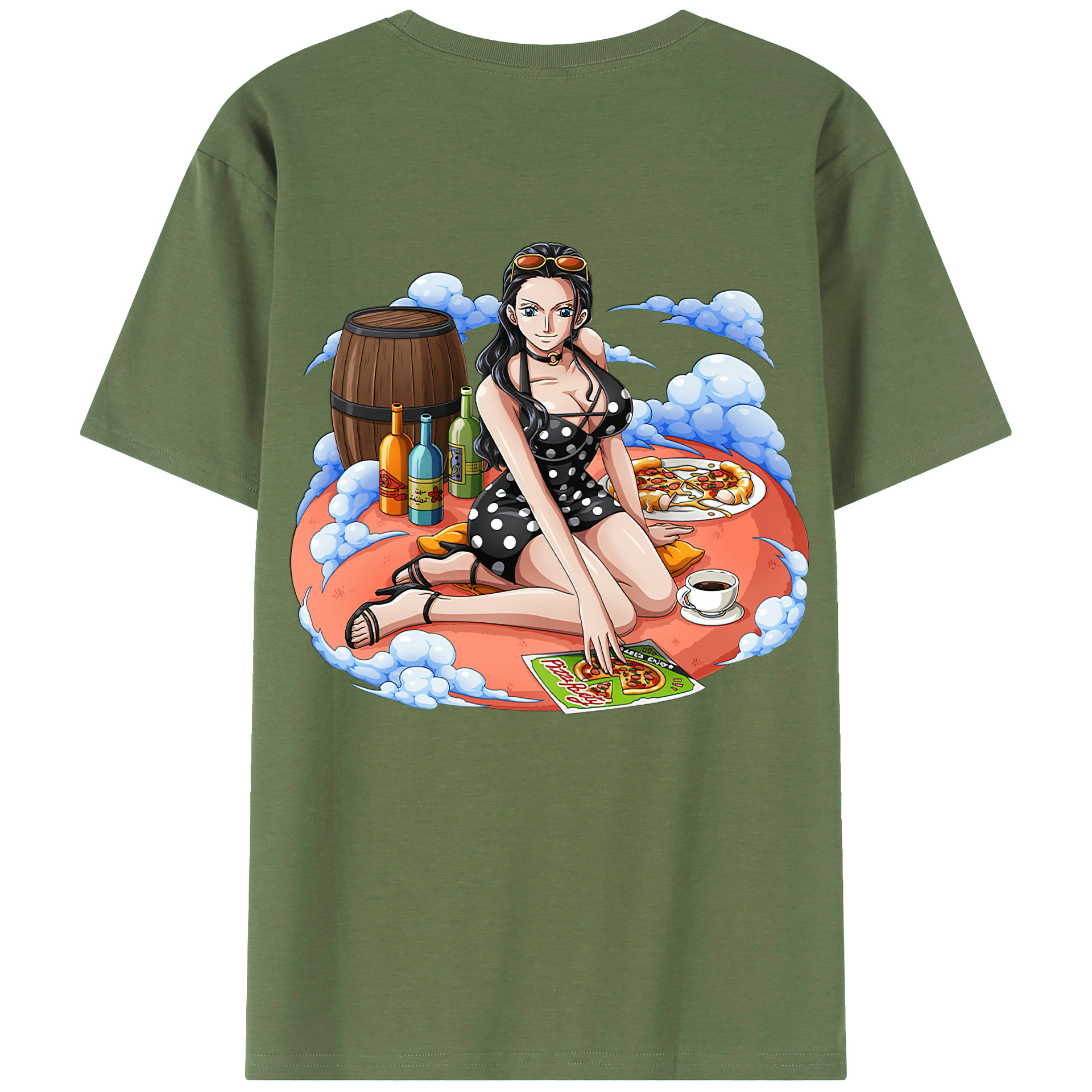 ワンピース ニコ・ロビン ONE PIECE Nico Robin 綿100％ メンズ半袖Tシャツ（バックプリント） 通気性